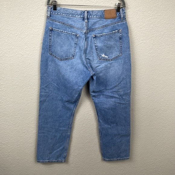 Aeropostale High Rise Mom Jeans Distressed Ankle Length Medium Wash Sz 12 - Picture 3 of 11